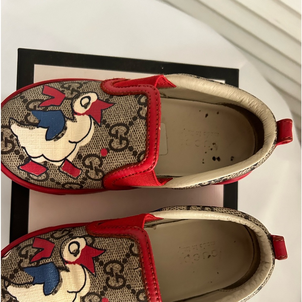 Gucci size 23 red slip on sneakers